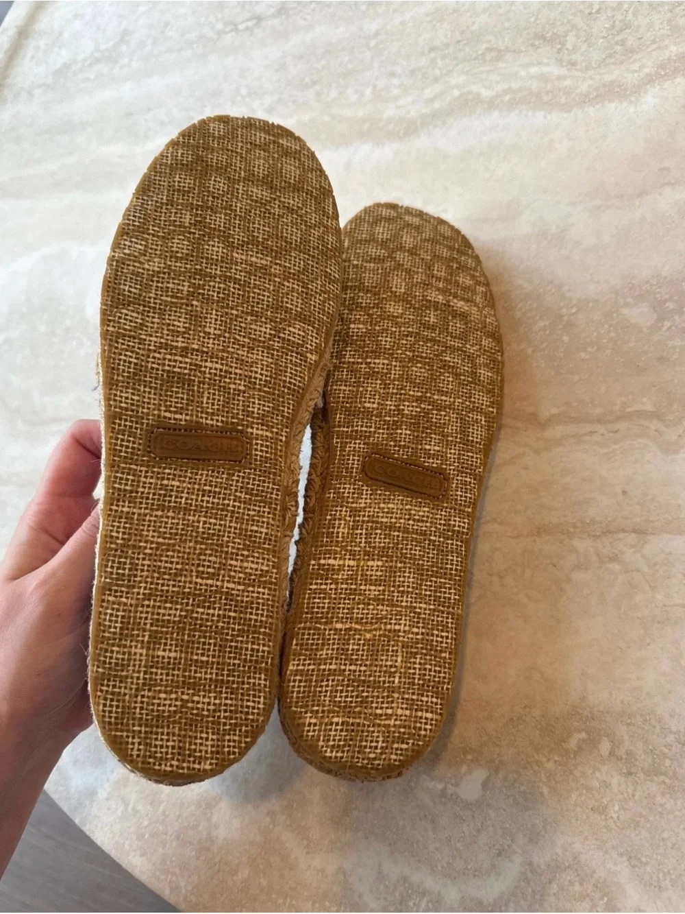 Coach Lavender Suede Espadrille Flats